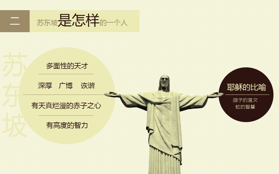 详情描述用 中国风更新版模板.107 古朴素雅风《苏东坡传》读书笔记ppt模板的PPT模板-5/16