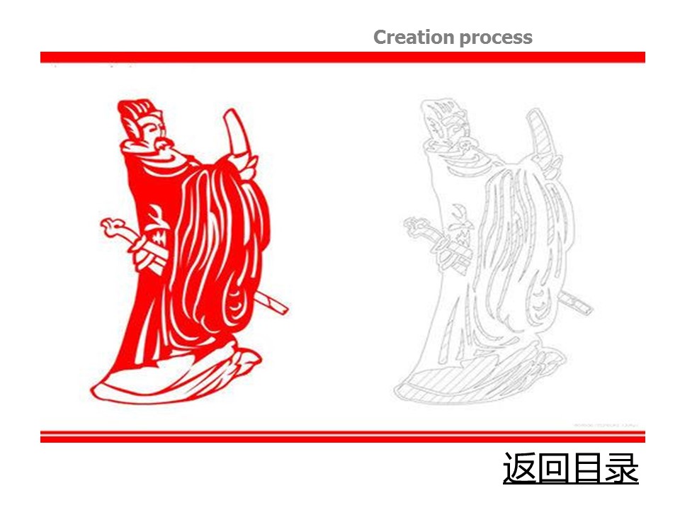 详情描述用 中国风更新版模板.132 剪纸艺术简介的PPT模板-8/16