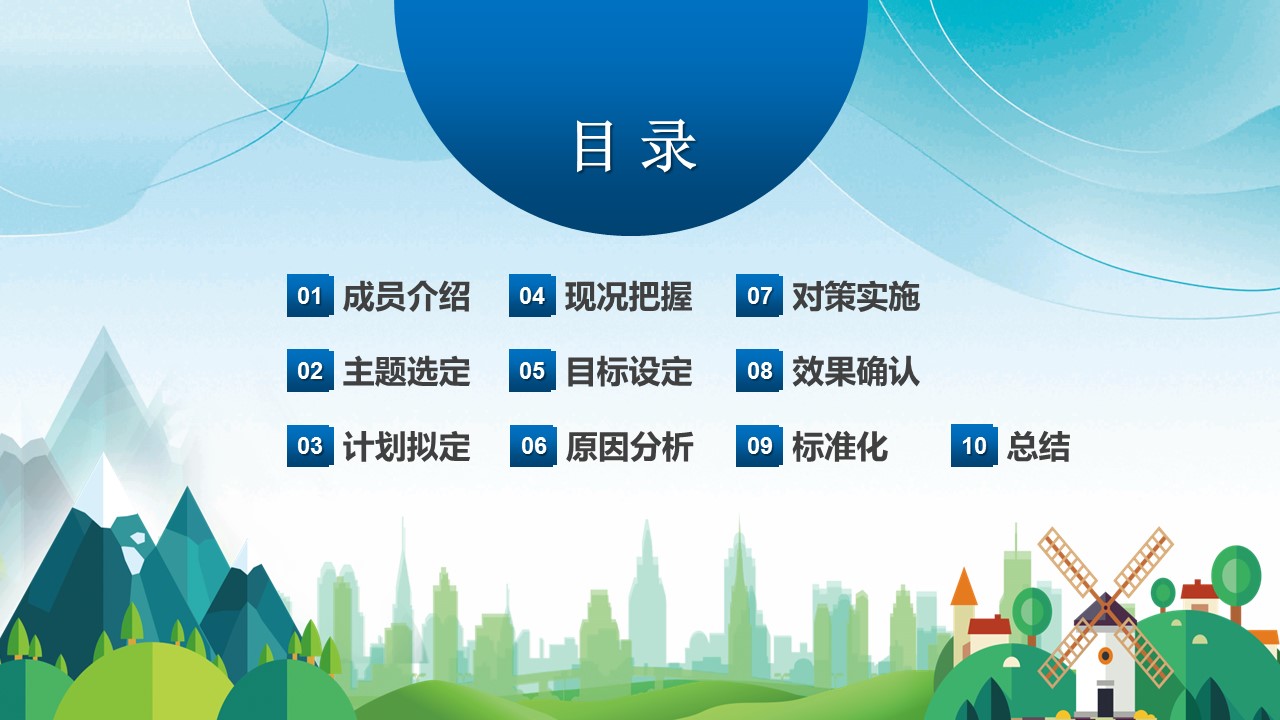 扁平化.B136——品管圈PPT模板—图文.品管圈PPT模板（解压版）.品管圈PPT模板—50的PPT模板-2/41
