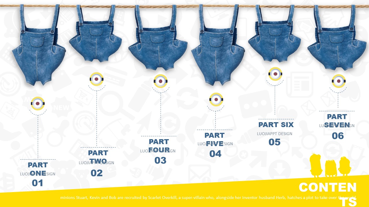 卡通儿童.1小黄人 动态的PPT模板-2/25