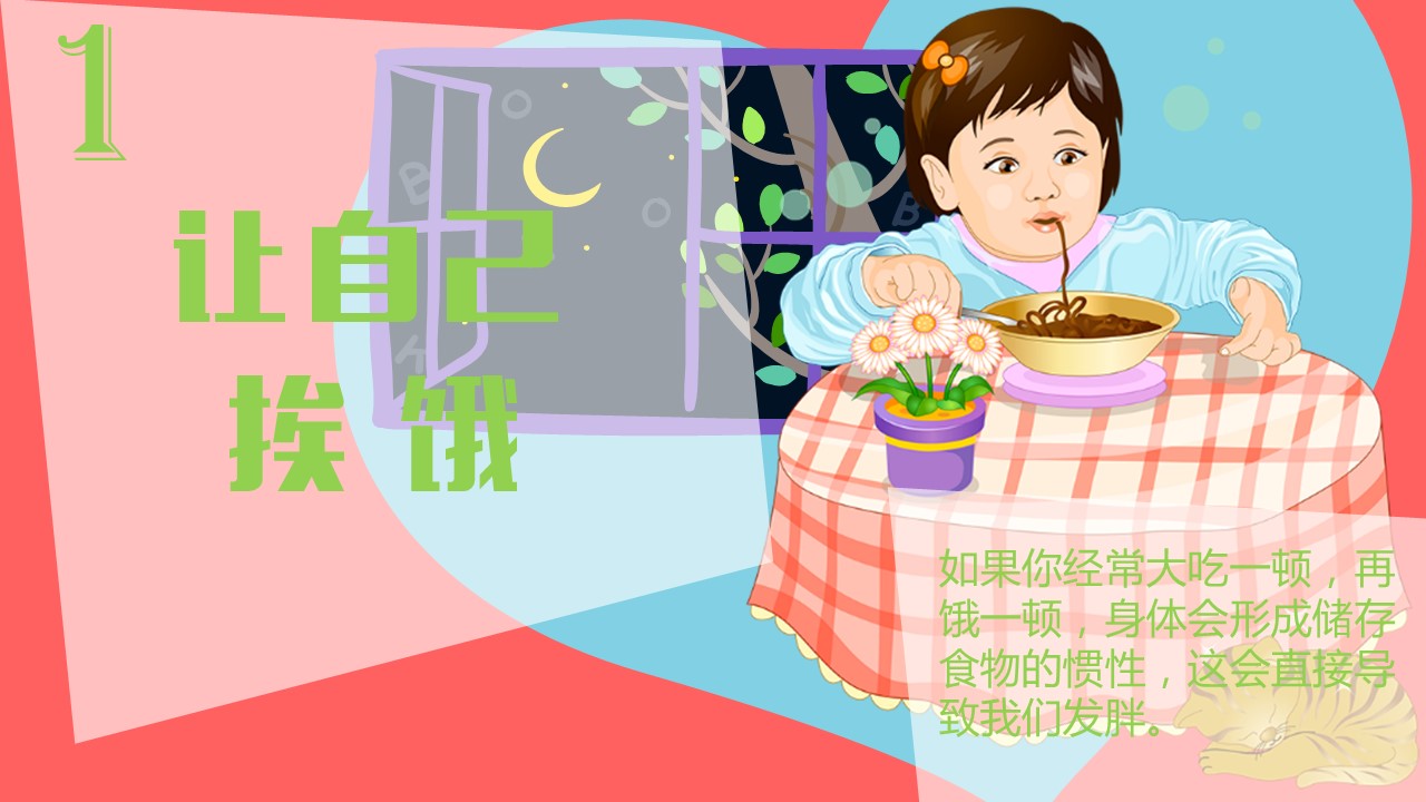 卡通儿童.静态.88.你绝对想不到的发胖习惯的PPT模板-3/22