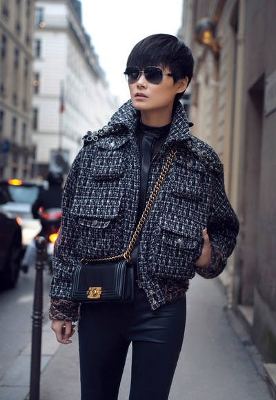 李宇春的写真-李宇春巴黎街头chanel大片
