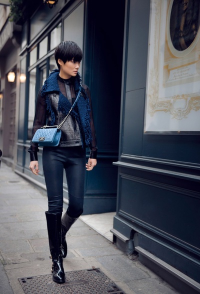 李宇春的写真-李宇春巴黎街头chanel大片