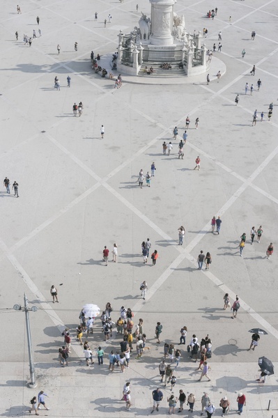 人的图片-rua augusta拱门的鸟瞰图
