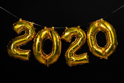 新的一年的图片-黄金2020气球