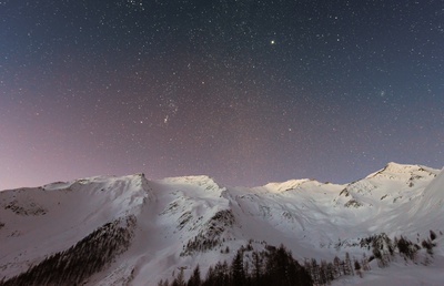 风景的图片-摄影山雪日落星星天空埃伯哈德格罗斯加斯泰格1
