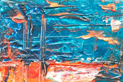 抽象艺术的图片-蓝橙抽象画
