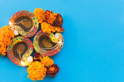 Diwali的图片-蓝色排灯节