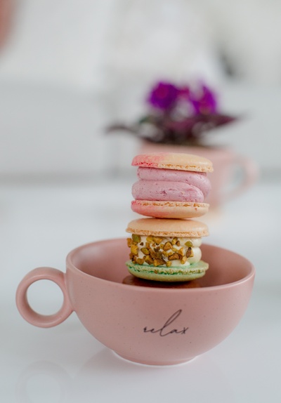 Home Baking的图片-茶壶里的马卡龙塔