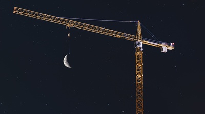 实验性摄影的图片-夜间黄鹤