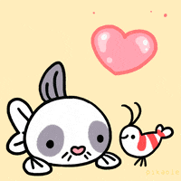 谢谢的gif-I Love You Kiss GIF by pikaole