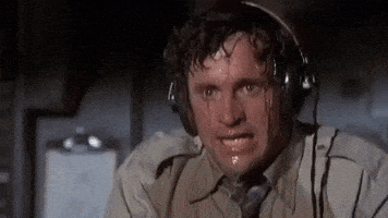 紧张的gif-Nervous Ted Striker GIF by filmeditor