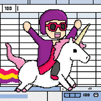 激动的gif-excited unicorn GIF by Sherchle