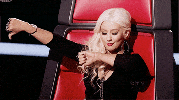 厌恶的gif-christina aguilera thumbs down GIF