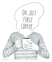 每日GIF(2020-04-25)的gif-But First Coffee Illustration GIF by Maori Sakai
