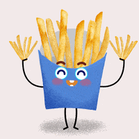 好玩的gif-happy french fries GIF by Sylvia Boomer Yang