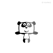 イトウケイジ的gif的gif-パンダマイム（半分反射させて飛んでる感じにするやつ編）
