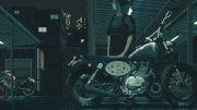 モトクロス斉藤的gif的gif-雨宿り