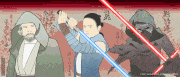 瀬川三十七 / SEGAWA Thirty-Seven的gif的gif-動くスターウォーズ浮世絵 / Animated StarWars Ukiyo-e 1