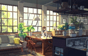 setamo的gif的gif-光の差す部屋