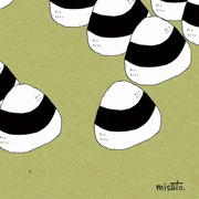 misato.的gif的gif-おにぎり？パンだ！