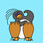 uwabami的gif的gif-コンガペンギン