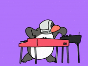 uwabami的gif的gif-シンセサイザーペンギン