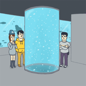 室木おすし的gif的gif-水族館　行動展示　リュウ