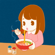 成島 真衣的gif的gif-ラーメン食べるアニメ