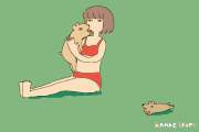 伊豆見香苗的gif的gif-落ち着きがない