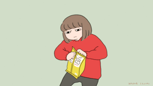 伊豆見香苗的gif的gif-ポテチがあかない
