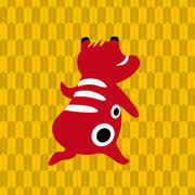 カルロス・ニコラウシュキー的gif的gif-ふり返る赤べこ