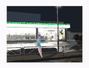 chinami的gif的gif-田舎のコンビニの駐車場は広い