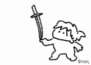 ないとう日和的gif的gif-刀で遊ぶちょんまげ