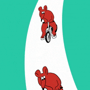 つきじ のはら的gif的gif-自転車に乗るねずみ