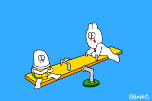 アメヒロ的gif的gif-ずっと飽きないうさぎvsはやくやめてほしい亀