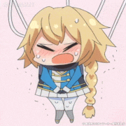 TVアニメ「叛逆性ミリオンアーサー」公式的gif的gif-【ステッカー】尿意が...!