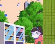 えいがのおそ松さん【公式】的gif的gif-ちらっ