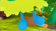 キャラとおたまじゃくし島【公式】的gif的gif-地図を手に入れなくちゃ