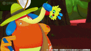 キャラとおたまじゃくし島【公式】的gif的gif-わぁぁぁ、鼻汁が～。