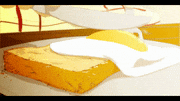 まめすず的gif的gif-目玉焼きトースト