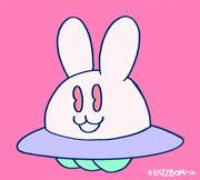 カツボン / KATZBOM的gif的gif-うさぎUFO (うれしい)