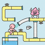 TARO GAMES的gif的gif-パイプを繋げてうんちを流そう-GIFゲーム-