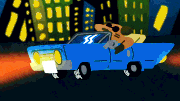 ふじさきてる的gif的gif-ドライブたぬき