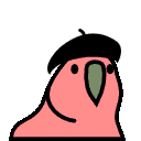 パーティーパロット【公式】的gif的gif-beret parrot