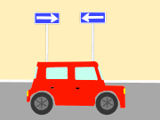 ンバヂ的gif的gif-2つの一方通行に挟まれてバグる車