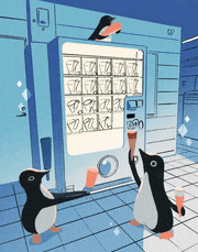 ペンギンボックス 的gif的gif-駅ナカの南極