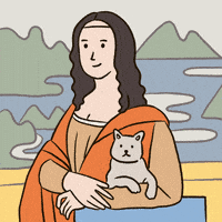 每日GIF(2020-09-19)的gif-Mona Lisa Cat GIF by Carolynn
