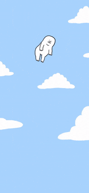 きくちゆうき的gif的gif-何かを掴んでないとどこかに飛んで行っちゃうアザラシ