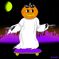 每日GIF(2020-10-13)的gif-Halloween Skateboarding GIF by Josh Freydkis